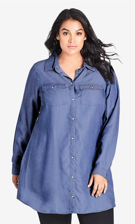 denim shirt plus size