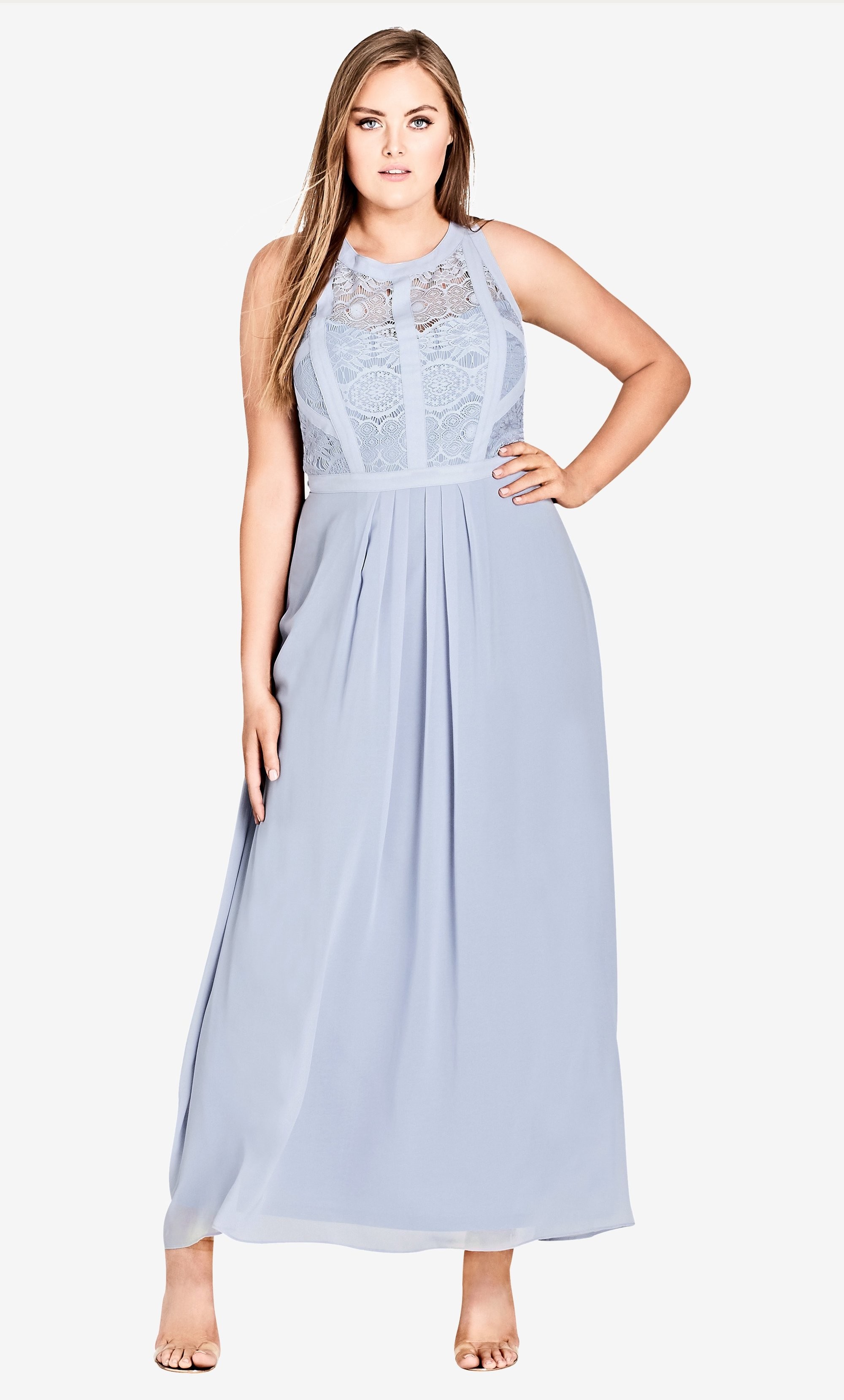 city chic panelled bodice maxi dress