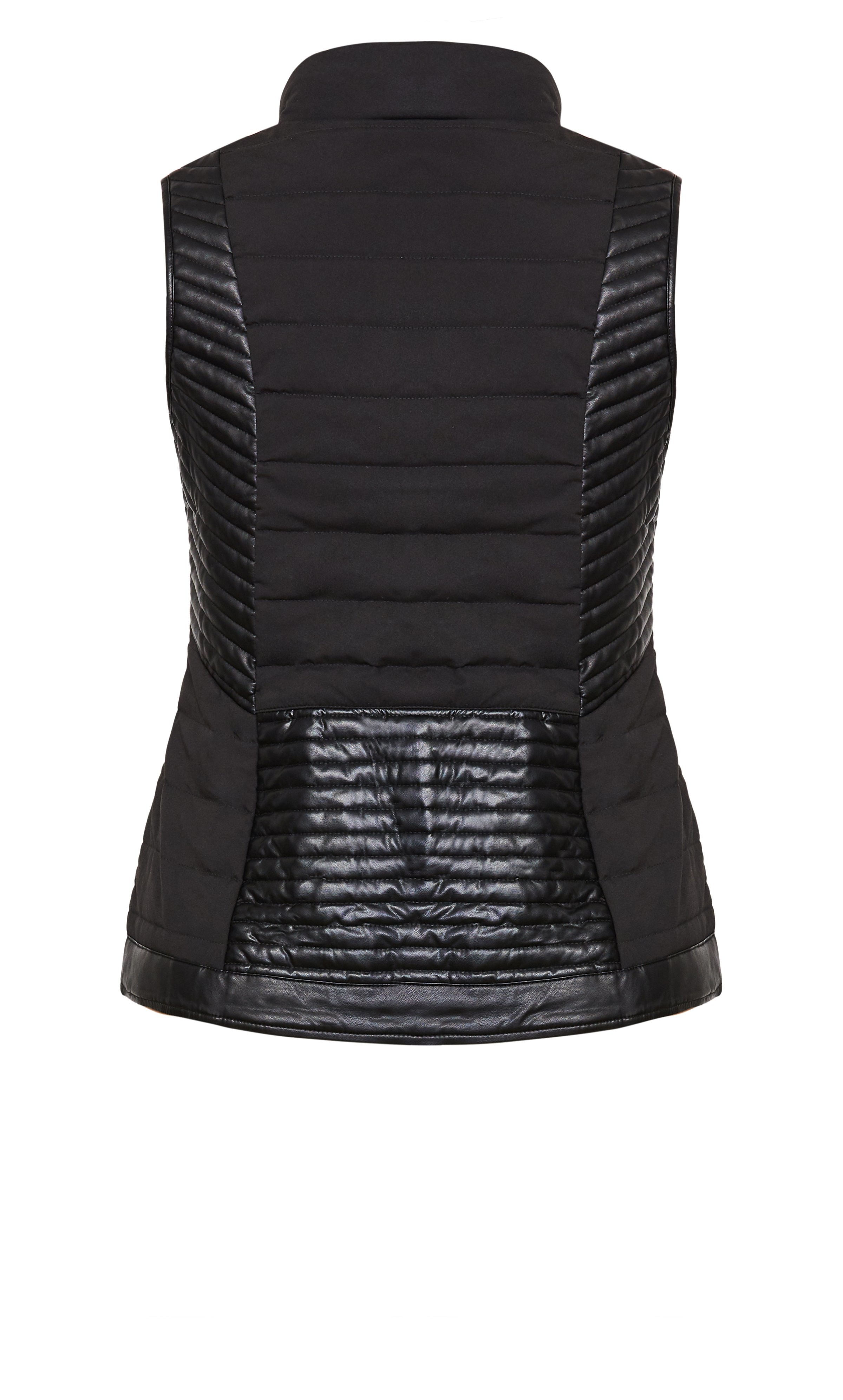 Shop Women's Plus Size Plus Size Sleek Puffer Vest - black