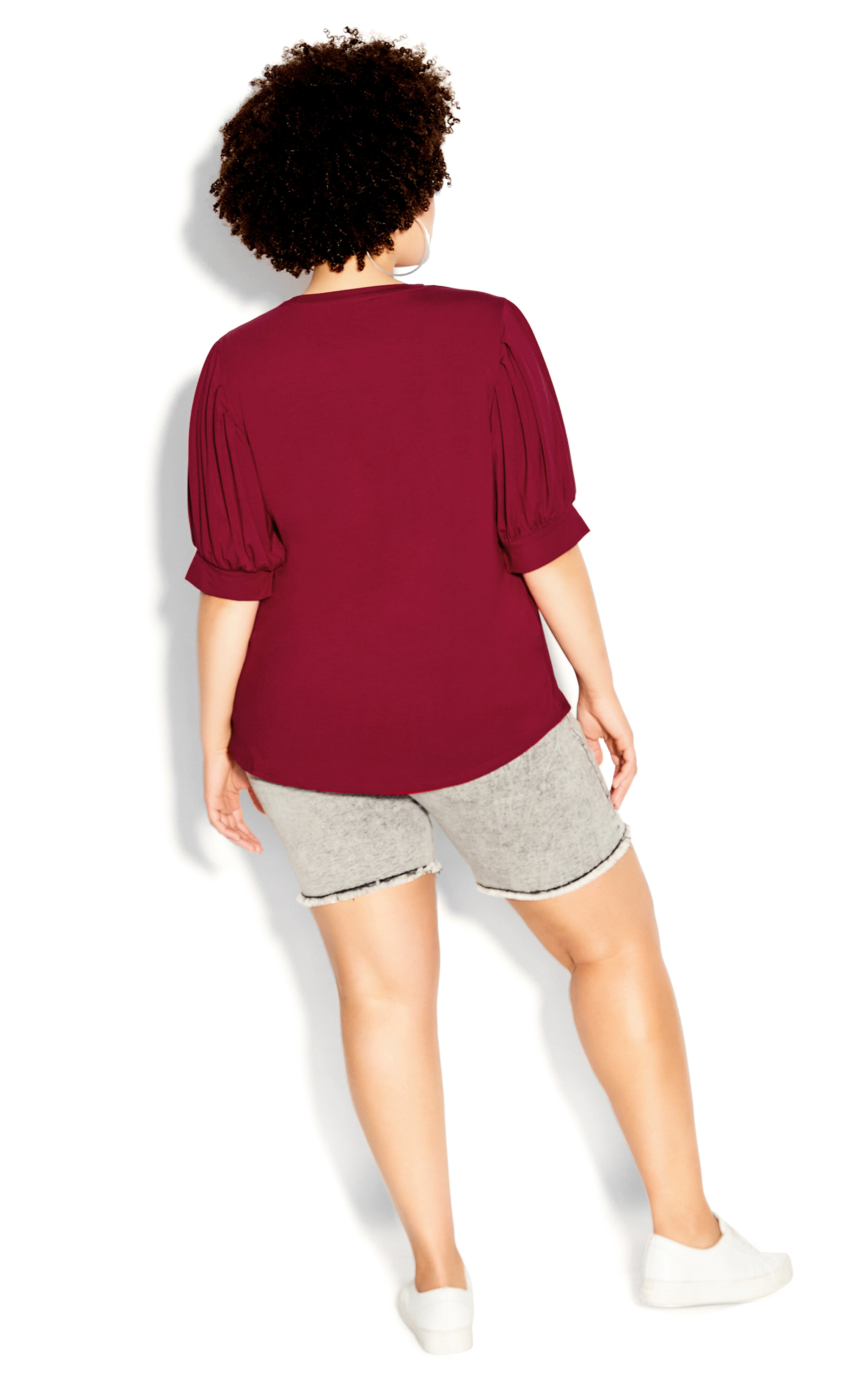 Shop Women's Plus Size Plus Size Sleeved Ruby Red Top