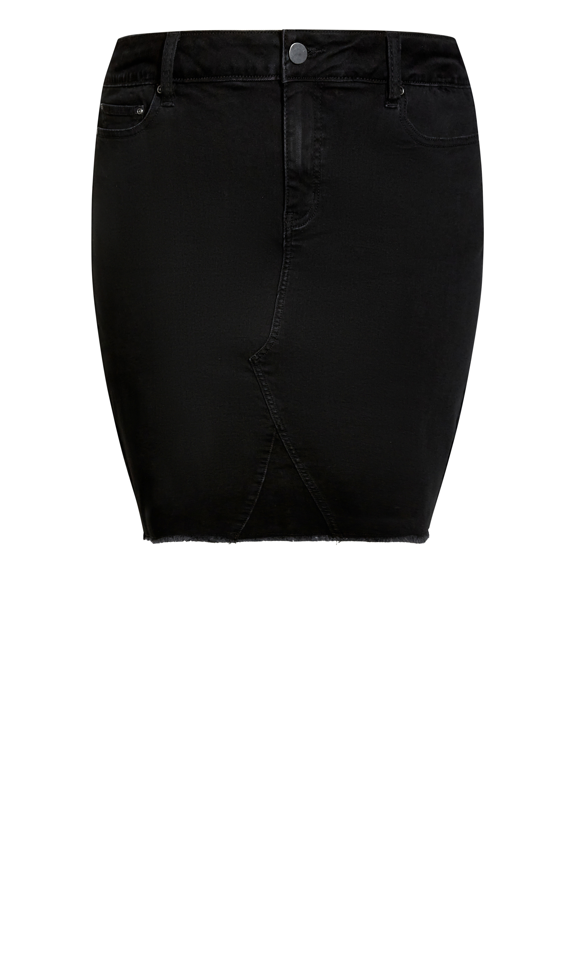 Women's Plus Size Black Denim Stretch Skirt